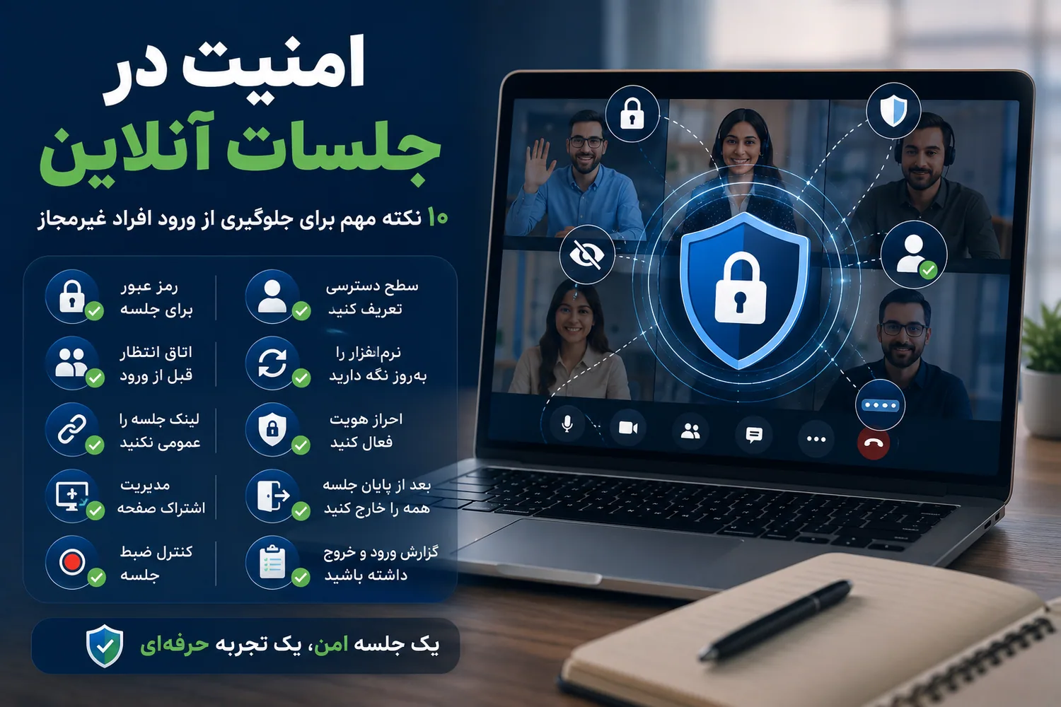 راهنمای افزایش امنیت و جلوگیری از ورود غیرمجاز به جلسات آنلاین